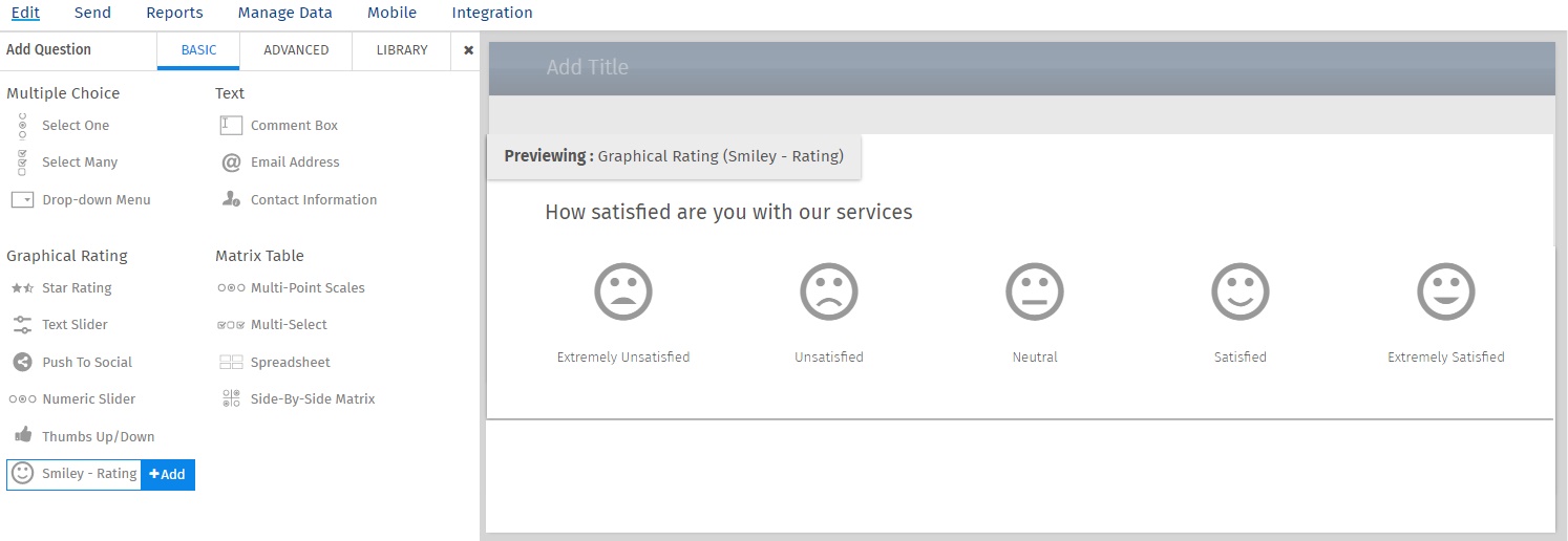 Smiley face questionpro survey tools