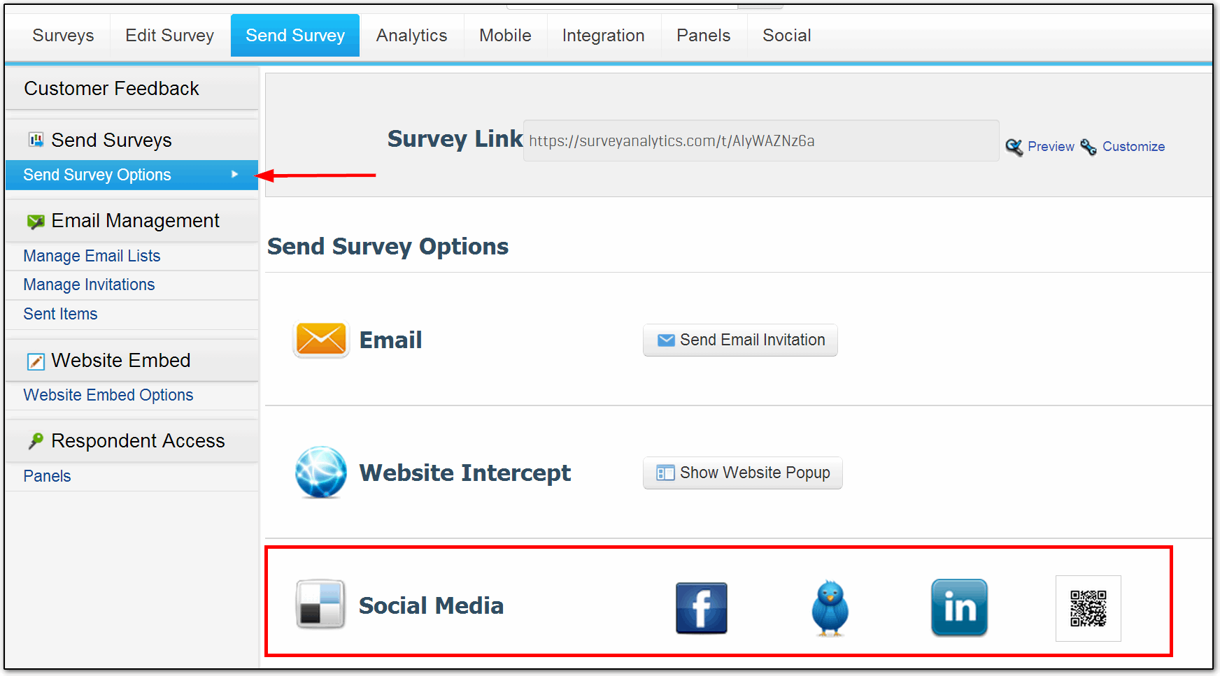 Linkedin Survey Integration - survey software help image