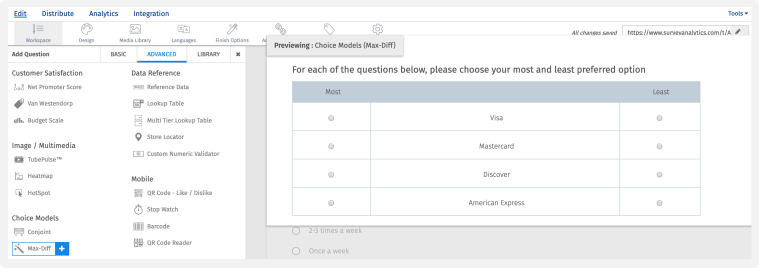 Maxdiff Analysis For Market Research Surveyanalytics Online - maxdif!   f screenshot 2